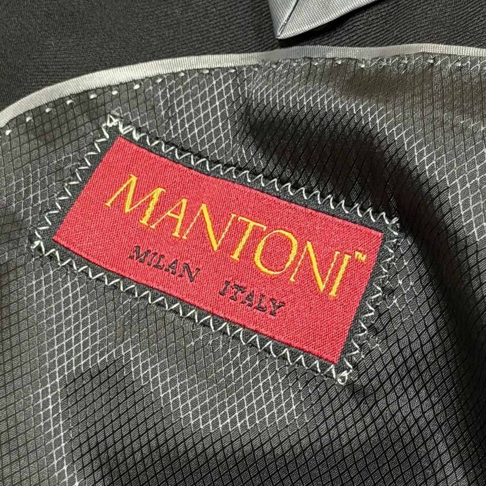 Mantoni 44R Black Super 140s Wool Mens Blazer Sport Coat Suit Jacket - Picture 4 of 14